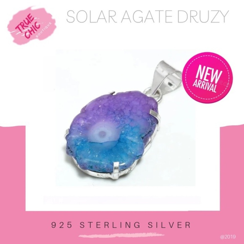 Solar Agate Druzy Pendant